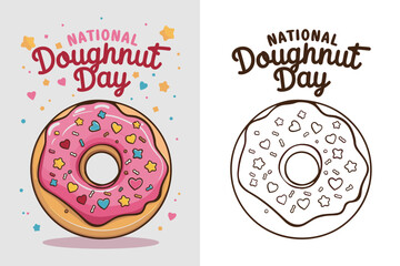 happy National donuts day, 2024 National Doughnut Day vector design