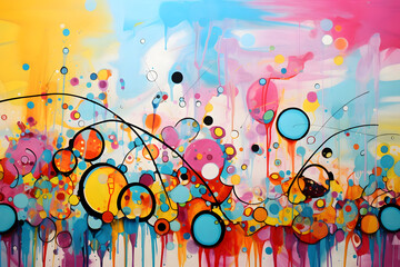 Joyous June Jamboree, abstract landscape art, painting background, wallpaper, generative ai