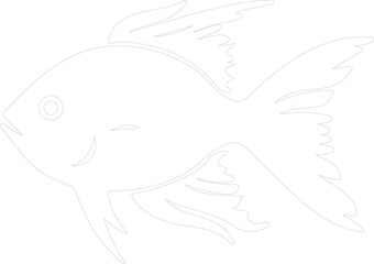 Fototapeta premium hatchetfish outline