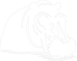 hippopotamus outline