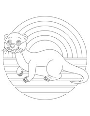 Otter Coloring Page. Aquatic Animal Coloring Page for Kids Who Love Underwater Sea Animals, Marine Life, and Sea Life
