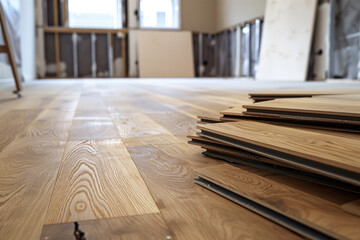 Hardwood Flooring Installation in Progress