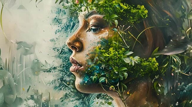 anonymous woman painting Artistic environmental awareness 