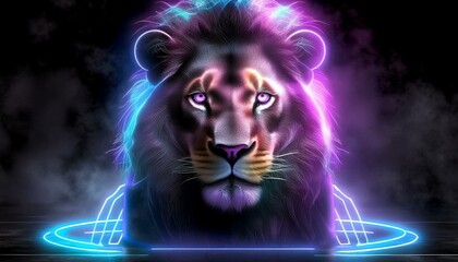 Fototapeta premium lion, illustration, art, graphic, design, cool, designer, Generative AI