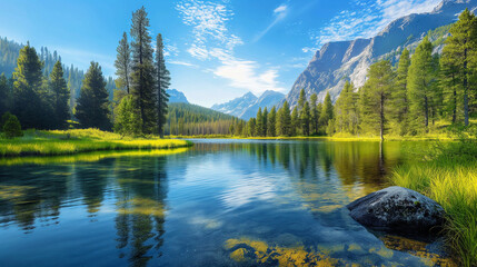 mountain, lake, nature, landscape, scenic, wilderness, outdoors, adventure, tranquil, serene, majestic, beauty, reflection, peaceful