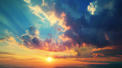 Obraz premium landscape, clouds, sky, scenic, nature, outdoors, panoramic view, horizon, atmosphere, weather, beauty, serene, tranquil, picturesque, breathtaking, natural beauty, cloud formations, skyward, vista