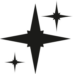 Twinkling star icon vector with dynamic shapes
