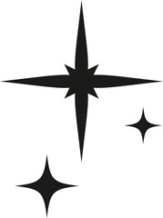 Sleek twinkling star icon vector in monochrome