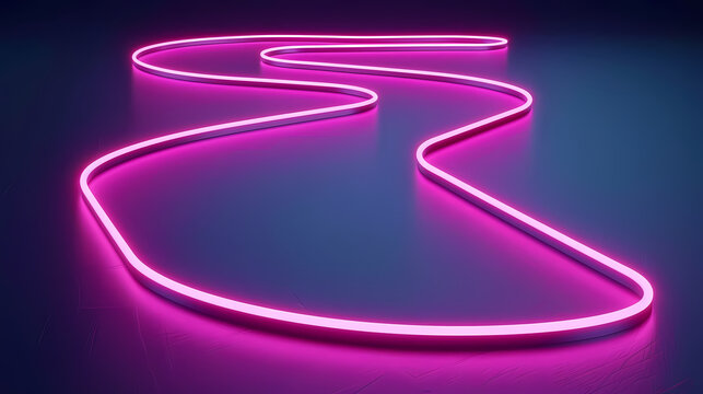 Neon Glow Pathway in Dark Ambience