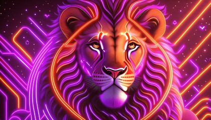 lion, illustration, art, graphic, design, cool, designer, Generative AI