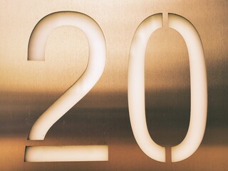 Nummer Zahl Ziffer 20 für Geburtstag oder Jubiläum
