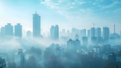 Air Pollution Crisis in Industrial City Leads to Respiratory Diseases Caused by Toxic Smog. Concept Environmental Impact, Health Concerns, Industrialization, Air Quality, Public Health
