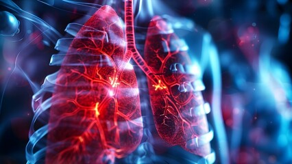 Treatment of Lung Inflammation and Respiratory Conditions in Hospital Settings. Concept Lung inflammation, Respiratory conditions, Hospital treatment, Pulmonary care, Critical care,