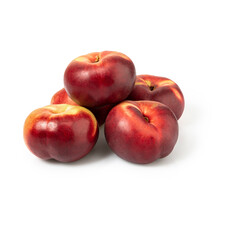 Fototapeta na wymiar Set of fresh five whole plum fruit isolated on white background. clipping path included.