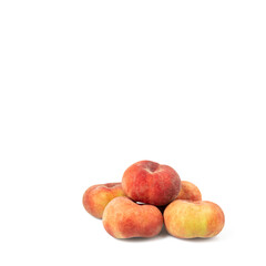 Set of fresh five whole plum fruit isolated on white background. clipping path included.