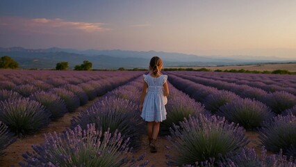 Fototapeta premium Beautiful Girl in Flower Garden