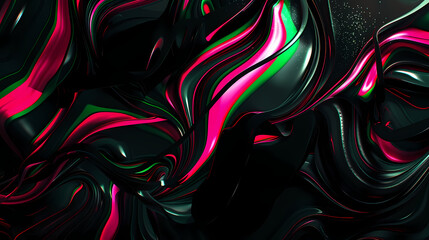 Vibrant Abstract Swirls in Red, Green, and Black - obrazy, fototapety, plakaty
