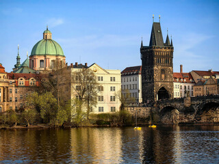 Gothic Tower of Charles Bridge Praha Bohemia Czech Republic Europe