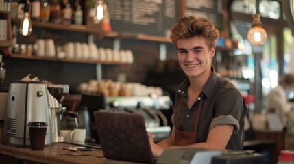 A Smiling Man at the Cafe