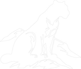 Obraz premium mountain lion outline