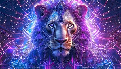 lion, background, material, illustration, art, graphic, design, cool, designer, Generative AI - obrazy, fototapety, plakaty