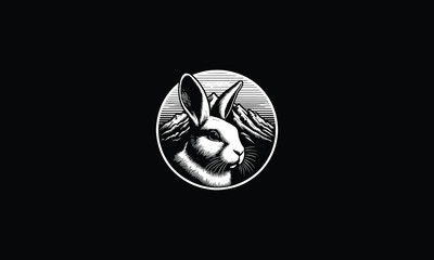 circle with rabbit mountain design logo