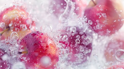Fresh grapes surrounded by fizzy bubbles