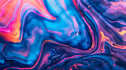Vibrant Swirls of Blue and Pink in Abstract Art Creation - obrazy, fototapety, plakaty
