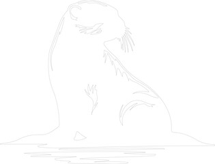 otter sea outline