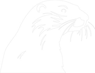 otter sea outline