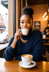 A portrait photo of a beautiful black woman