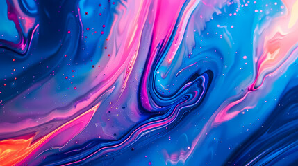 Vibrant Swirls of Blue and Pink in Abstract Art Creation