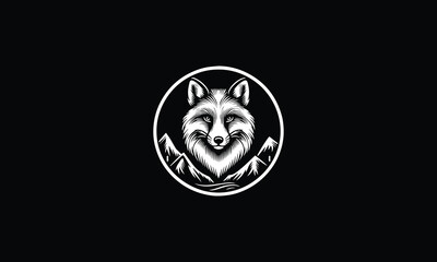 Ring, circle, Wolf head design logo 