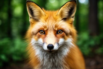 Obraz premium Close-up Portrait of a Red Fox in Natural Habitat