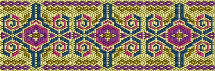 Seamless vector, featuring a moorish pattern with interlocking ogee shapes arranged in rows.