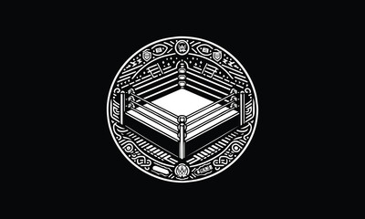Wrestling ring, wrestling ring design, wrestling ring logo design 