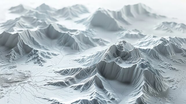 A greyscale heightmap of a mountain range.