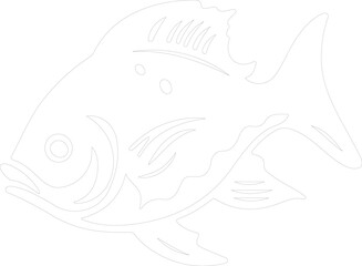 Fototapeta premium piranha outline