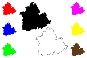 Province of Seville (Kingdom of Spain, Autonomous community of Andalusia) map vector illustration, scribble sketch Seville map