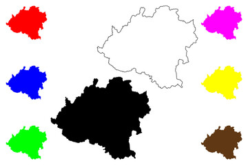 Province of Soria (Kingdom of Spain, Autonomous Community Castile and Leon) map vector illustration, scribble sketch Soria map