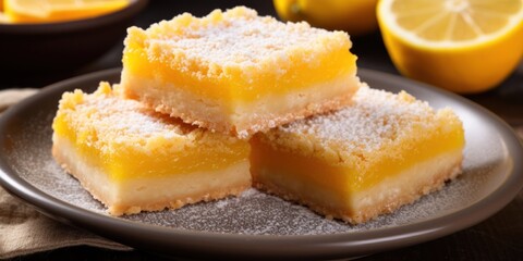 Delicious lemon bars on a plate