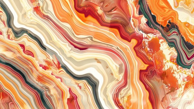 A seamless geometric pattern inspired by the smooth texture of a polished slice of multicolored onyx mineral