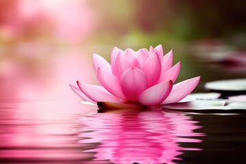 Serene Pink Lotus Flower on Tranquil Water