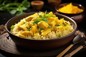 Delicious Chicken Curry Served Over Rice