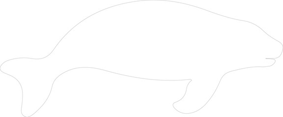 Fototapeta premium sea cow outline