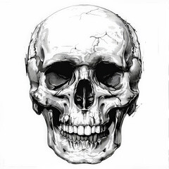 Obraz premium dead, skull, death, skeleton, head, halloween, human, bone, vector, black, anatomy, horror, illustration, scary, evil, symbol, pirate, white, tattoo, isolated, bones, teeth, danger, fear, face