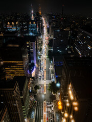 Night image in long exposure of the famous Paulista Avenue in the Shopping Center of the city of...