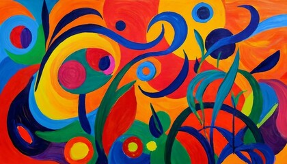 Fauvist Flair: Background Infused with Bold, Intense Colors and Simplified Forms

