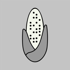 Corncob vector isolated flat icon