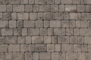 Concrete or cobblestone gray paving slabs or stones for floors, walls or paths. Brick paving stones...